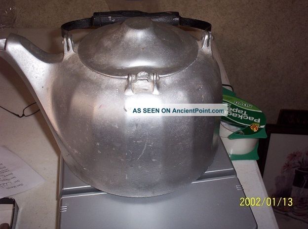 Wagner Tea Kettle Pat 02/18/1902 Heavy Aluminuim - Reduced Metalware photo