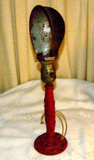 Really Cool Antique Metal Meteor Microphone Style Retro Red Lamp Fancy photo