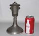 Large 19th C Antique American Pewter Whale Oil Lamp Metalware photo 4