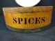 Early Round All Wooden Spice Box With W/eight Spice Containers Primitives photo 1