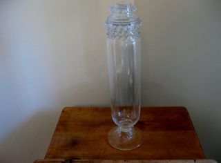 Antique Tall Dakota Glass Apothecary Drugstore Candy Jar photo