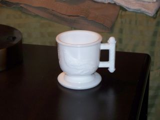 Antique Child ' S Mug (white Milk Glass) - Robins & Wheat - 3 1/2 