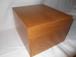 Vintage Solid Oak File Box For 6 X 8 Cards photo