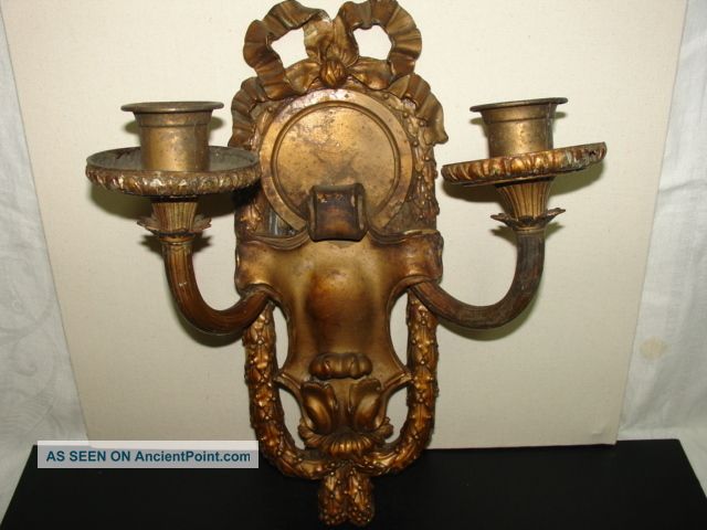 French Estate Chateau Gilded Ormalu Roccoco Victorian Style Chandelier Sconce Metalware photo