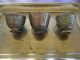 18 / 19th C.  Three Turkish Ottoman Coffee Cups And Tray,  Islamic Metalware photo 1