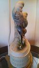 Vintage Retro Porcelain Blue Parakeet Bird Lamp - Lamps photo 7