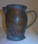 Antique Primitive Unmarked Copper Pitcher With Green Patina Metalware photo 3