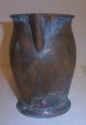Antique Primitive Unmarked Copper Pitcher With Green Patina Metalware photo 4