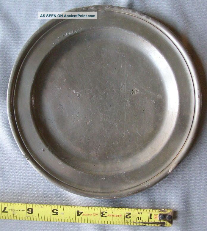 Antique Pewter Plate 18th C English Samuel Ellis / John Fasson Touch Marks Nr Metalware photo