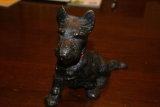 Antique Hubley Cast Iron Metal Scottie Scottish Terrier Doorstop 5 