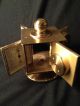 Vintage Swiss Remembrance Brass Clock Weather Station W - Barometer Thermometer Clocks photo 11