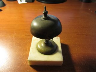 Antique Brass Bell From Haunted Gettysburg Hotel - - Marble Stand photo