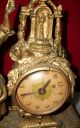 @ Lovely Antique Figural Gilted White Metal Clock Metalware photo 3