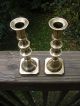 Pair 19th Century Brass Beehive Push - Up Candlesticks Metalware photo 2