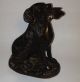 Antique Bronze Statue: Retriever Dog With Bird Metalware photo 1