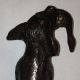 Antique Bronze Statue: Retriever Dog With Bird Metalware photo 3