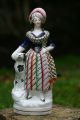 Mid 19th C.  Staffordshire Of Female Figurine With The Seated Dog C1860 Figurines photo 1