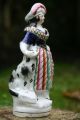 Mid 19th C.  Staffordshire Of Female Figurine With The Seated Dog C1860 Figurines photo 4