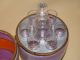 Early 20th Century Czechoslovakian Egg Shaped Tantalus/ Liquor Caddy Decanters photo 5