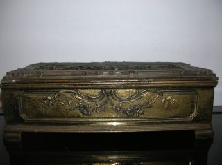 Vtg Bronze Bakelite Casket Trinket Box Jennings Bros Neoclassical photo