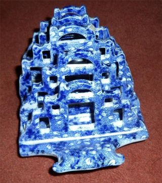 Antique C/ 1830 Spode Blue And White Transfer Printed Pottery Toast Rack photo