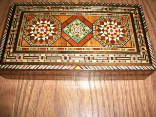 Colorful,  Intricate Wood Trinket Box Exquisite photo