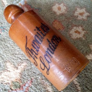 Antique Stoneware: 19thc.  Beer Bottle,  Advertising,  Thwaites London,  Ex & Nr photo