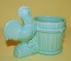 Vintage Porcelain Ceramic Pottery Rooster & Bucket Chicken Bird Figurine/vase Figurines photo 6