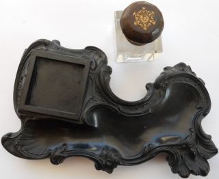French Antique Inkwell,  France photo