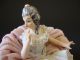 Antique Dresden Capodimonte Lady In Lace Dress Porcelain Figurine Figurines photo 3