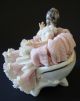 Antique Dresden Capodimonte Lady In Lace Dress Porcelain Figurine Figurines photo 4