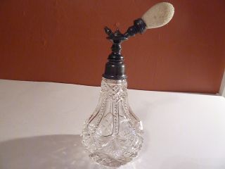 Antique Abp American Brilliant Period Cut Glass Perfume Bottle Atomizer Davol photo