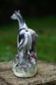 19th C.  Staffordshire Black & White Horse On Decorative Base Figurines photo 9
