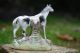 19th C.  Staffordshire Black & White Horse On Decorative Base Figurines photo 8