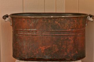 Antique Vintage Rochester Copper Boiler Wash Kettle Laundry Tub Planter photo