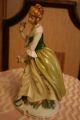 , Antiques Porcelain Figurine Lady In Green. Figurines photo 3