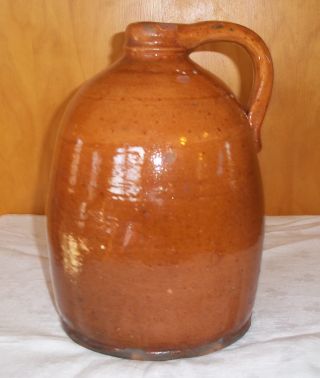 Antique Galena Pottery Gallon Jug - Rare - Nutmeg Brown photo