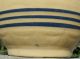 Antique Primitive Yellow Ware Stoneware Mixing Bowl Thin Blue Stripe Unmarked Bowls photo 5