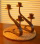 Arts Crafts Hand wrought Stickley Era Copper Candelabras Candle Holders Metalware photo 2