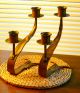 Arts Crafts Hand wrought Stickley Era Copper Candelabras Candle Holders Metalware photo 3