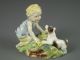 Antique Royal Worcester Doughty Two Babies Child With Dog Figurine Figurines photo 2