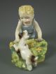 Antique Royal Worcester Doughty Two Babies Child With Dog Figurine Figurines photo 7