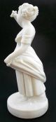 Antique ? Parian Bisque Figurine Standing Girl With Bird 9 1/2 