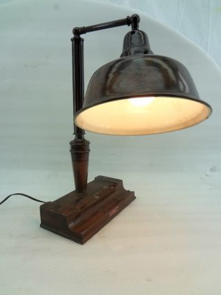 Apollo Light Vintage Lamp Antique Desk Industrial Shade Table Machine Age Rare photo
