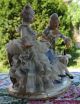 Large German Dresden Porcelain Lace Group Figurine Playing Chess Figurines photo 1