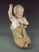 Huge Rare Antique Heubach German Bisque Piano Baby Boy In Shoe Figurine Signed Figurines photo 1