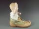 Huge Rare Antique Heubach German Bisque Piano Baby Boy In Shoe Figurine Signed Figurines photo 7