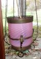Antique Ornate Victorian Cranberry Opalescent Glass Hall Parlor Hanging Lamp Lamps photo 5
