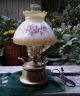 Vintage Antique Gone With The Wind Milkglass Shade Oil Style Electric Table Lamp Lamps photo 3