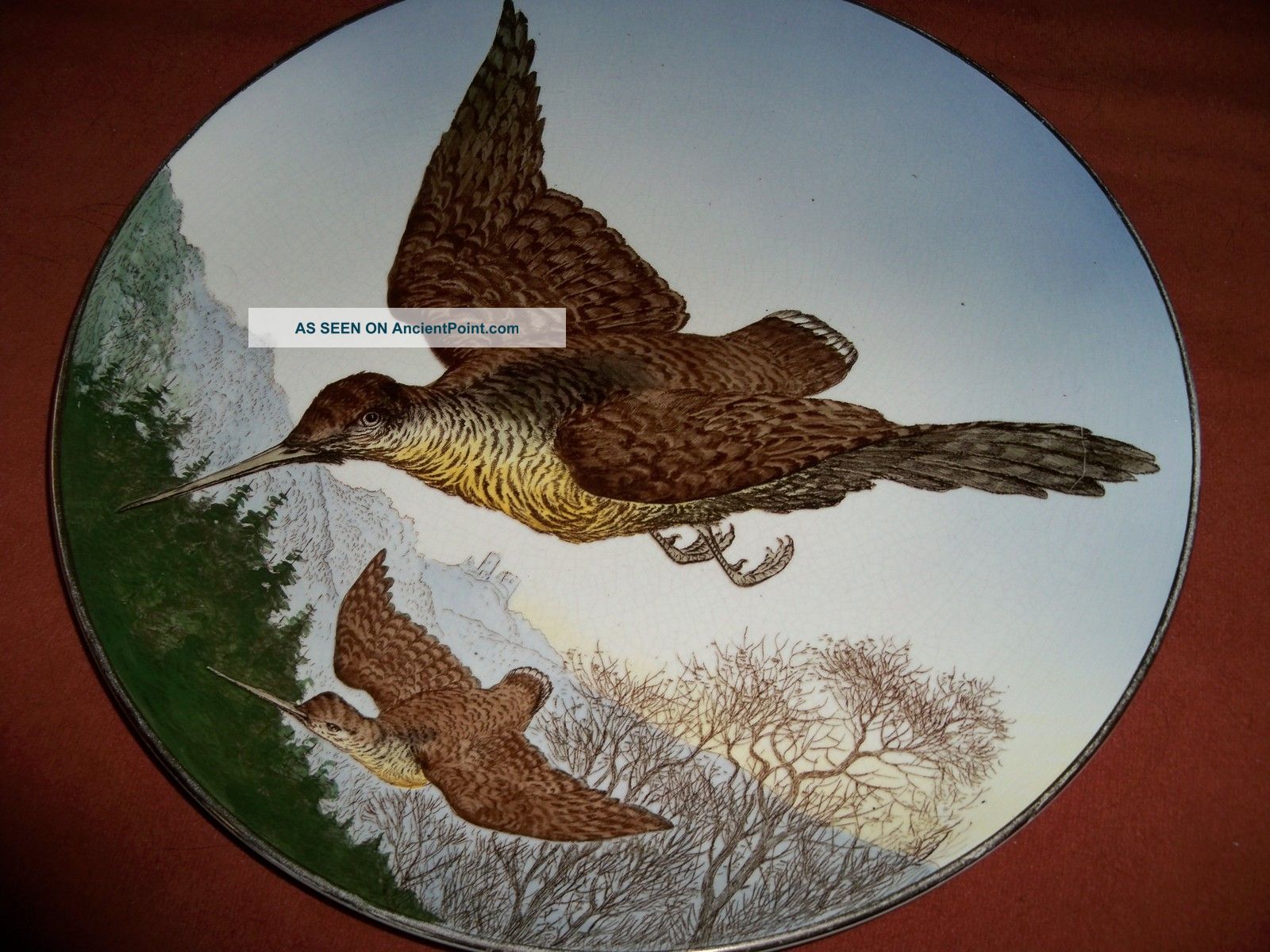 Antique Wallplate / Plaque Villeroy & Boch Mettlach Nr.  1044/9031 - Pheasants Plates & Chargers photo